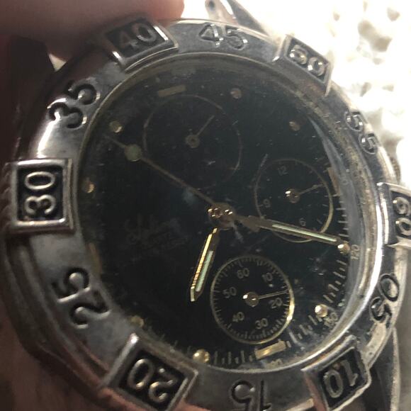 Vintage Selina Mens Wrist Watch Part - Does Not Run, For Parts (Diver's Watch?) - Picture 4 of 7